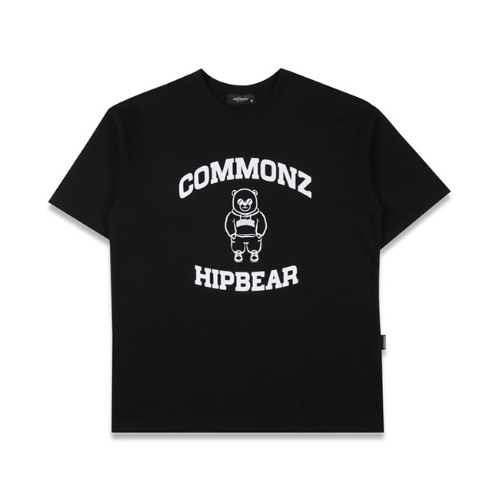COMMONZ, 커먼즈 힙베어 반팔 티셔츠 블랙
