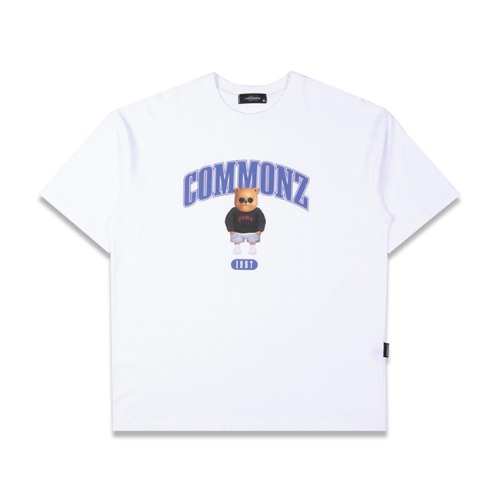COMMONZ, 커먼즈 1987 베어 반팔 티셔츠 화이트
