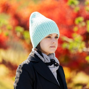 knit KTV, 손뜨개 쐐기무늬 겨울 비니 모자