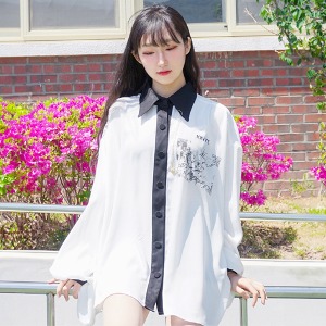 kinye, Korean painting shirt - White