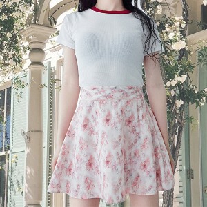kinye, (KINYE_SK) Flower flare mini-skirt - Red